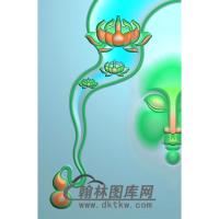 葫芦荷花半身佛像精雕图（SFX-259)