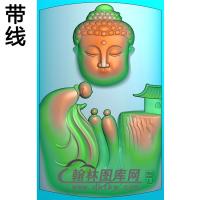 无脸佛半身佛像精雕图（SFX-268)