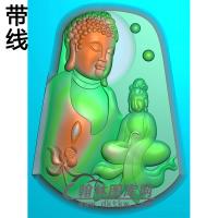 侧脸佛坐佛半身佛像精雕图（SFX-277)