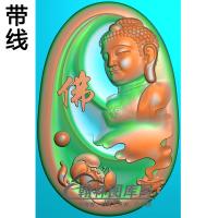 侧脸佛莲花半身佛像精雕图（SFX-296)