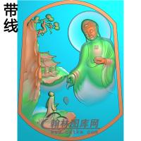 山水建筑佛像精雕图（LFX-026)