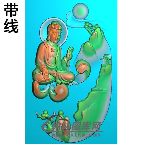 山水建筑佛像精雕图（LFX-027)