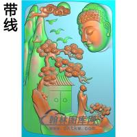 山水建筑佛像精雕图（LFX-036)
