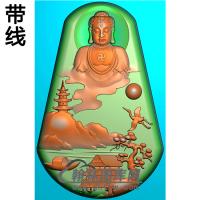 山水建筑佛像精雕图（LFX-060)