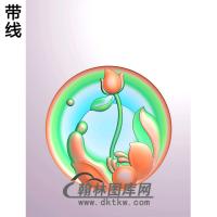 荷花悟道佛像精雕图（DXF-095)