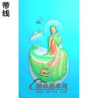 荷花悟道佛像精雕图（DXF-107)