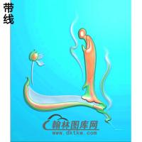 荷花悟道佛像精雕图（DXF-112)