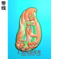 荷花浪花悟道佛像精雕图（DXF-122)