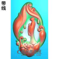 荷花悟道佛像精雕图（DXF-123)