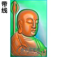 半身地藏佛46牌挂件带线精雕图（DZW-027)