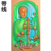 莲花半身地藏王挂件带线精雕图（DZW-015)