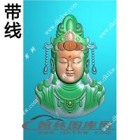 观音挂件 观音闭目带线精雕图(GJJD-0507)