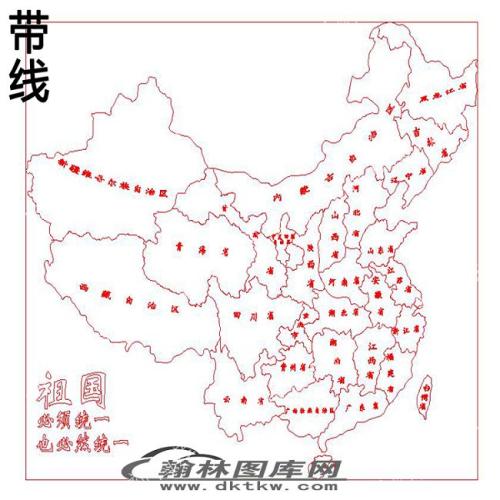 中国地图线雕图(HYJD-0505)