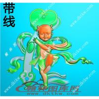 人物专区 童子 如意带线精雕图(ZSJD-0519)