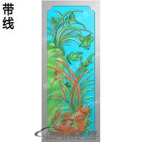 植物花鸟 兰花鸟带线精雕图(ZSJD-0528)