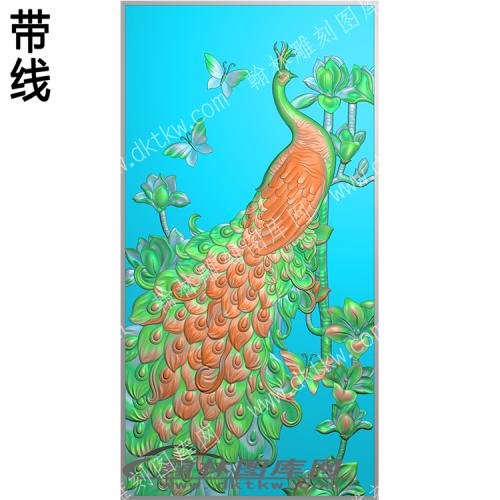 植物花鸟 孔雀木兰带线精雕图(ZSJD-0544)