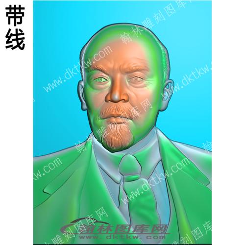 中式精雕图  人物系列  现代人物列宁(ZSJD-0542)