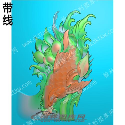 中式精雕图  动物系列 鱼(ZSJD-0545)