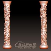 盘龙柱立体圆雕图（YML-47)