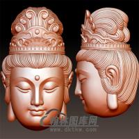 盘头发观音头立体圆雕图(YGY-012)