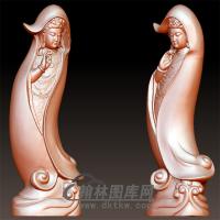 叶包观音立体圆雕图(YGY-015)