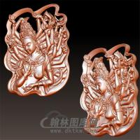 灰度图观音立体圆雕图(YGY-132)