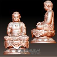 释迦佛像立体圆雕图(YFX-009)