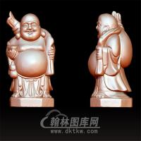 背黄金袋站弥勒立体圆雕图(YML-023)