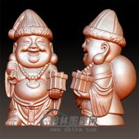 圣诞弥勒佛立体圆雕图(YML-046)