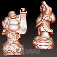 招财弥勒立体圆雕图(YML-053)