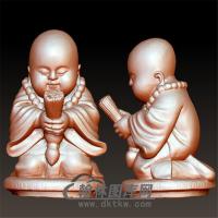 小和尚捧香 小沙弥立体圆雕图(BBF-041)