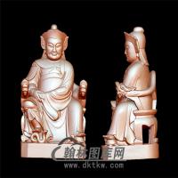 玄天上帝 玄武大帝立体圆雕图(YQT-001)
