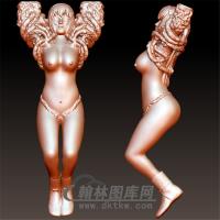 弹弓藤蔓女神立体圆雕图(YDG-033)
