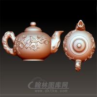 茶壶花鸟紫砂壶立体圆雕图(YH-002)