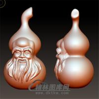寿星葫芦立体圆雕图(YHL-015)