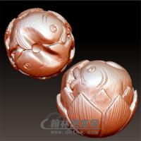 双鱼莲花立体圆雕图(YSQ-013)