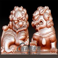 狮子印章立体圆雕图(YYD-049)