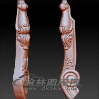 床尾侧柱立体圆雕图（OMG-775）