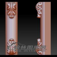 柱上花立体圆雕图（OMG-584）