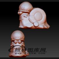 电话虫蜗牛立体圆雕图（BLG-508）
