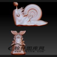 电话虫蜗牛立体圆雕图（BLG-510）