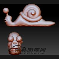 蜗牛手机支架立体圆雕图（BLG-507）