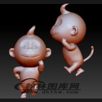 卡通猴子立体圆雕图（BLG-642）