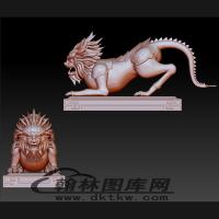 狮子摆件立体圆雕图（BLG-140）