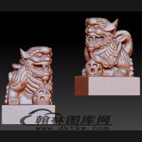 狮子印章立体圆雕图（BLG-149）