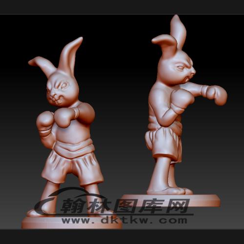 兔子拳击手立体圆雕图（BLG-249）