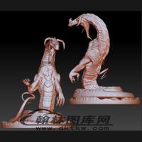毒蛇摆件立体圆雕图（BLG-586）