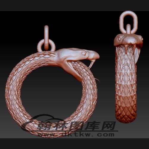 毒蛇挂件吊坠立体圆雕图（BLG-588）