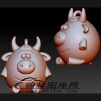 卡通牛挂件立体圆雕图（BLG-162）