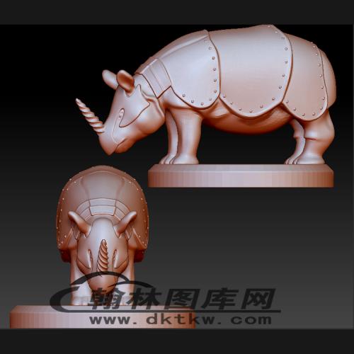 盔甲犀牛立体圆雕图（BLG-167）